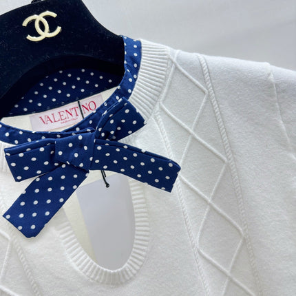VALENTINO 26S SHORT-SLEEVE KNIT TOP 452