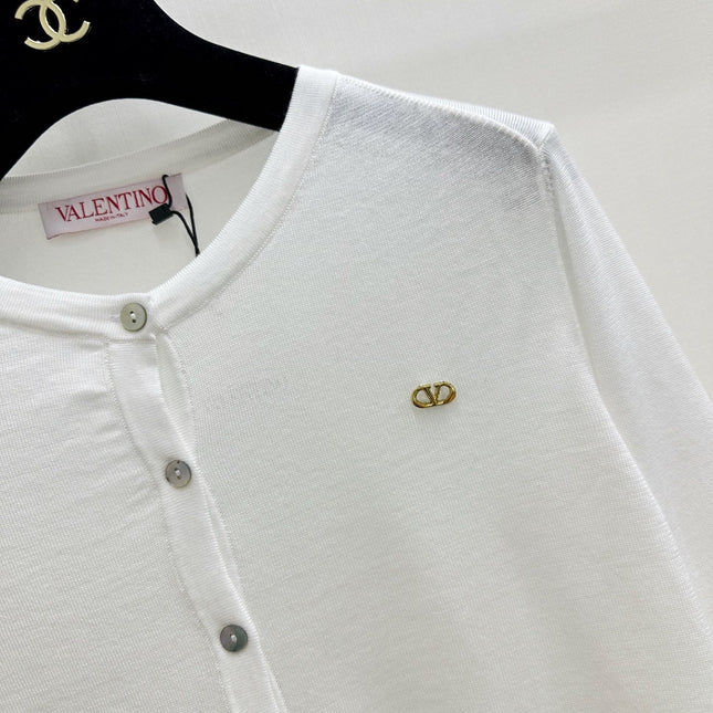 VALENTINO 26S ROUND-NECK KNIT CARDIGAN 400