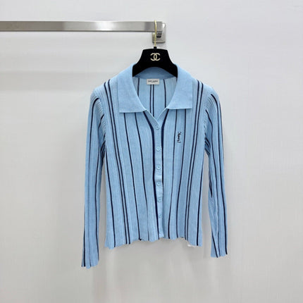 YSL 26S LONG-SLEEVE KNIT POLO SHIRT 484