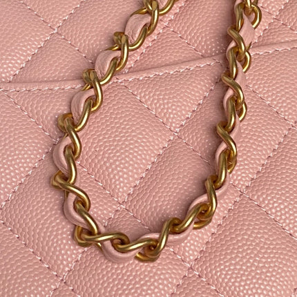CHANEL 25S FLAP BAG 22 IN PINK CALFSKIN GOLD HARDWARE