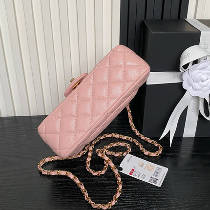 CHANEL 25S FLAP BAG 19 IN PINK CALFSKIN GOLD HARDWARE