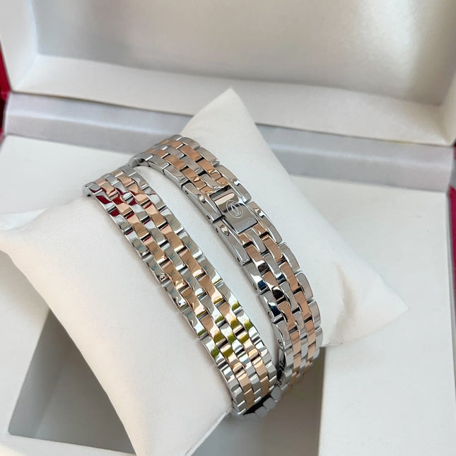 PANTHÈRE DE CARTIER WATCH PINK GOLD MIX SILVER CASE