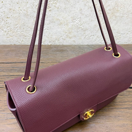 CHANEL 26S SHOULDER BAG 33 IN BURGUNDY LAMBSKIN GRAINED