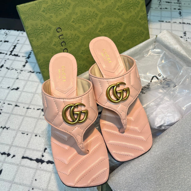GG THONG SANDALS 55 LIGHT PINK CALKSKIN