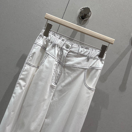 CC 25 Cropped Pant White Cotton