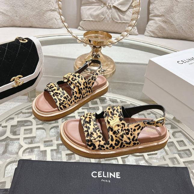 TIPPI TRIOMPHE SANDAL IN LEOPARD PRINTED HAIRY CALFSKIN