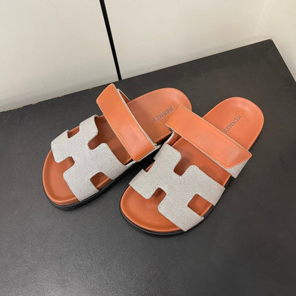 CHYPRE SANDAL ORANGE MIX CREAM CALFSKIN