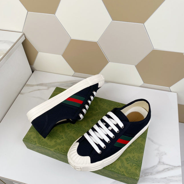 GG JULIO SNEAKER WITH WEB BLACK CANVAS