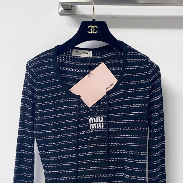MIUMIU 26S LONG-SLEEVE KNIT TOP 1440