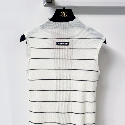 MIUMIU 26S MOCK-NECK KNIT TANK TOP 1340