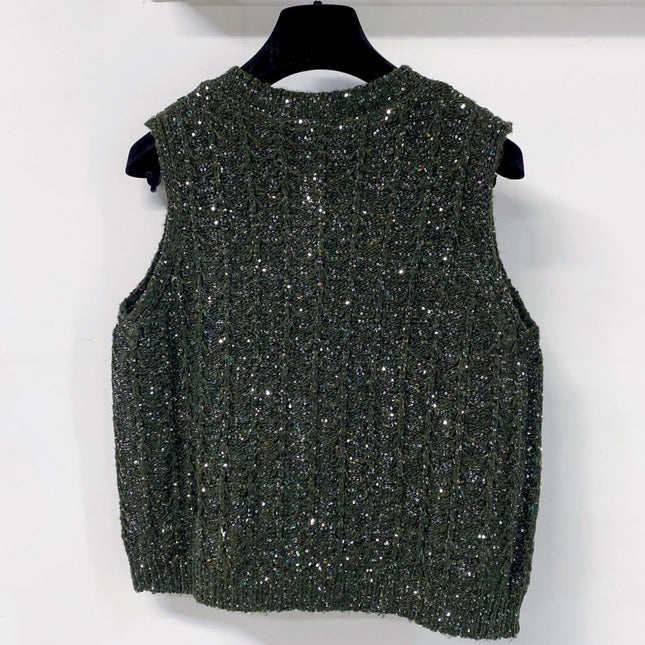 DIOR 26S KNIT BUTTON-FRONT VEST 1607