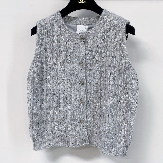DIOR 26S KNIT BUTTON-FRONT VEST 1606