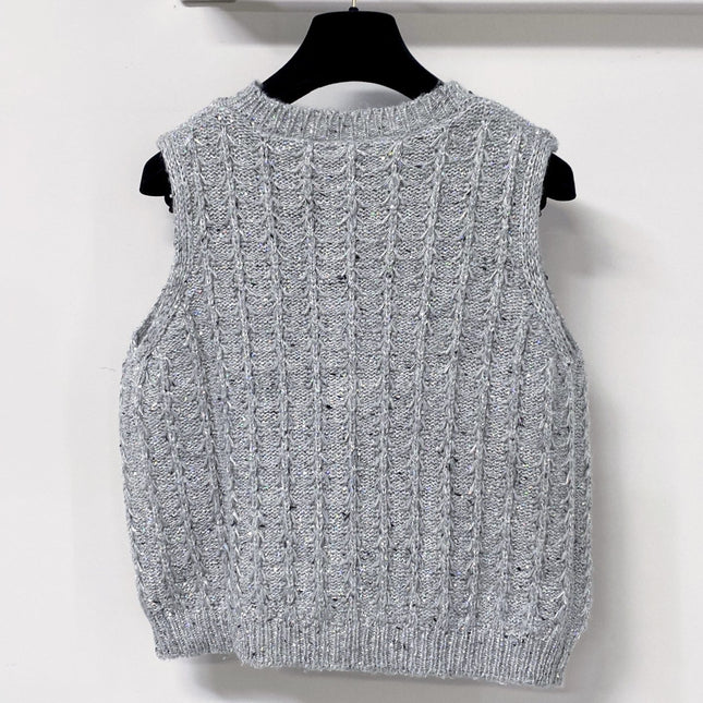 DIOR 26S KNIT BUTTON-FRONT VEST 1606