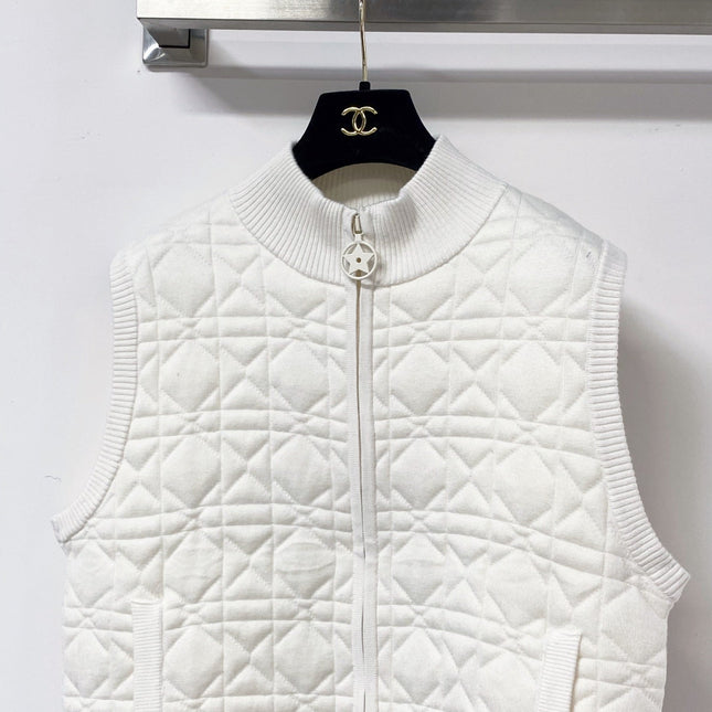 DIOR 26S DIAMOND-PATTERN KNIT VEST 1626