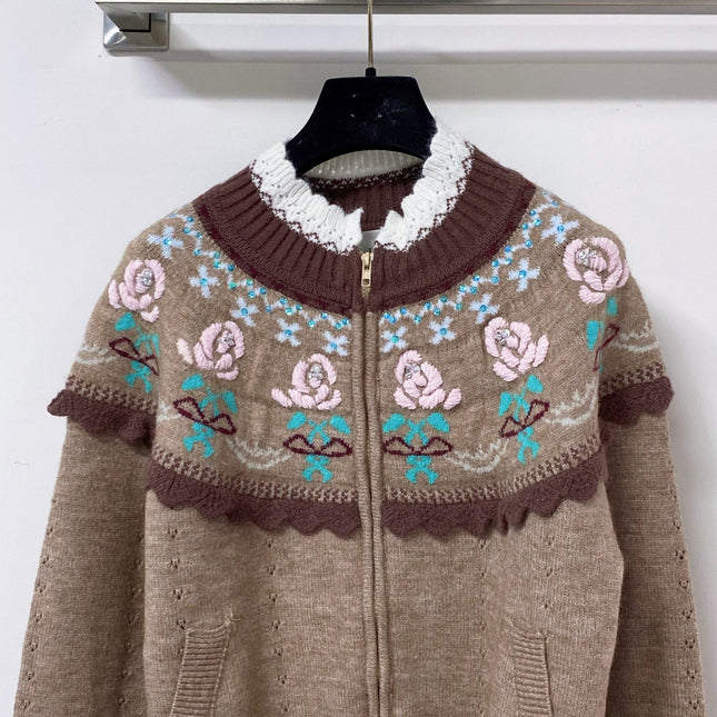 DIOR 26S ZIP-UP KNIT CARDIGAN 1628
