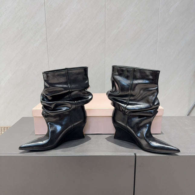 BALMAIN 26S BOOT 75 MM IN BLACK CALFSKIN