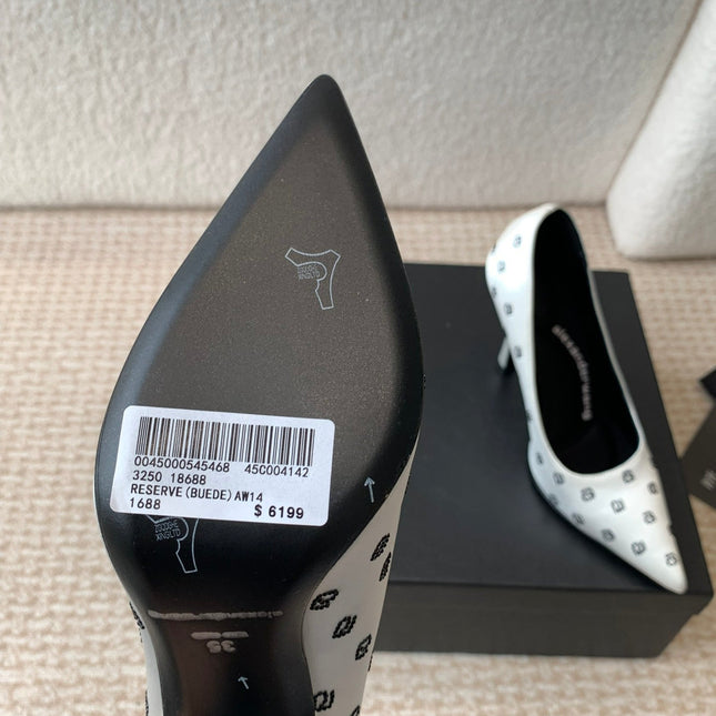 DELPHINE CRYSTAL-EMBELLISHED WHITE SILK PUMPS