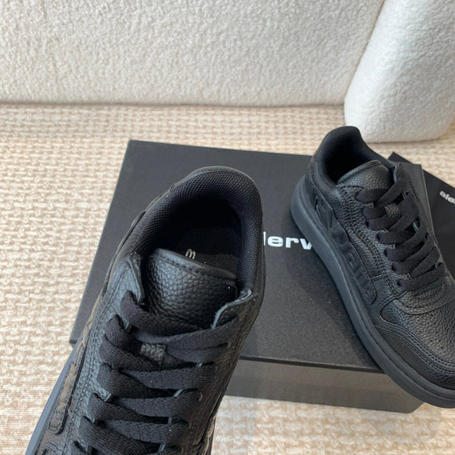 SNEAKER WITH LOGO IN BLACK PUFF PEBBLE LEATHER