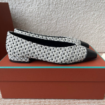 BALLET IN BLACK TWEED MIX LAMBSKIN