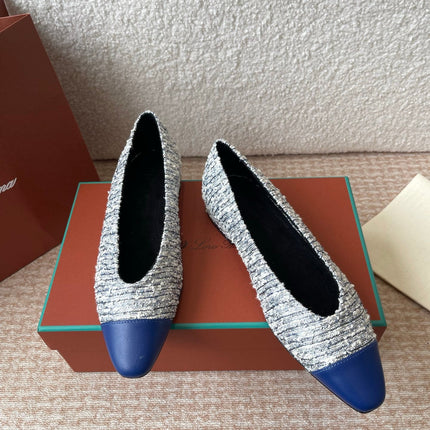 BALLET IN BLUE TWEED MIX LAMBSKIN