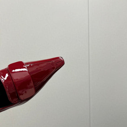 D'ORSAY PUMPS IN RED GLOSSY CALFSKIN