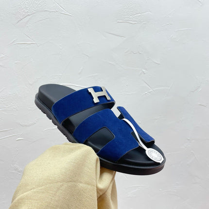CHYPRE SANDAL AZURE SUEDE WITH H BUCKLE