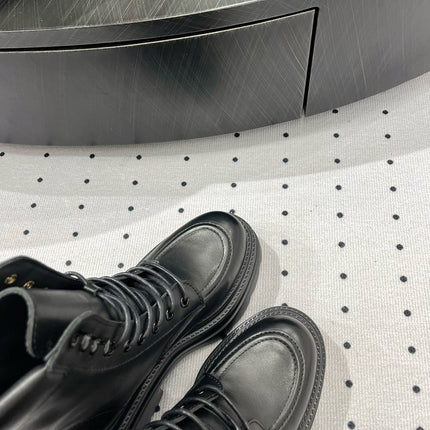ANKLE BOOTS 55 MM IN BLACK CALFSKIN