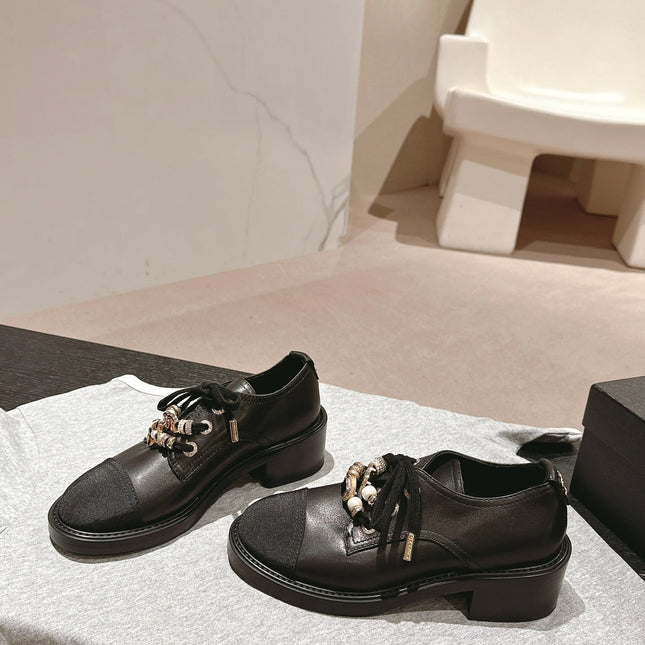 OXFORD SHOES BLACK SHEEPSKIN