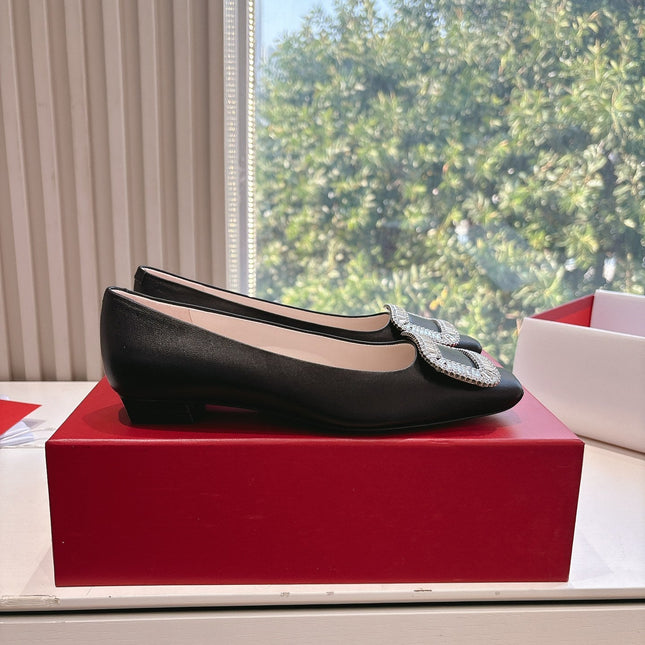 BELLE VIVIER BALLERINAS IN BLACK SMOOTH LAMBSKIN