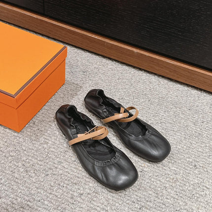 BALLERINA BALLET FLAT BLACK LAMBSKIN