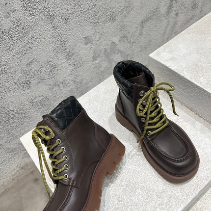 HADDOCK LACE-UP ANKLE BOOT IN CHOCOLATE BROWN CALFSKIN