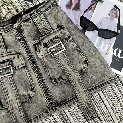 FENDI 26S DENIM MINI SKIRT 264