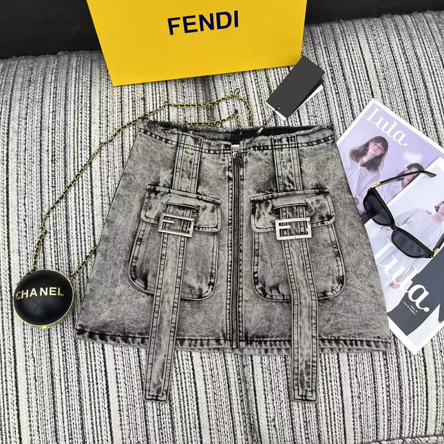 FENDI 26S DENIM MINI SKIRT 264