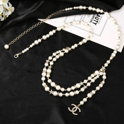 CHANEL 25S CHAIN BELT IN WHITE PEARL 612712