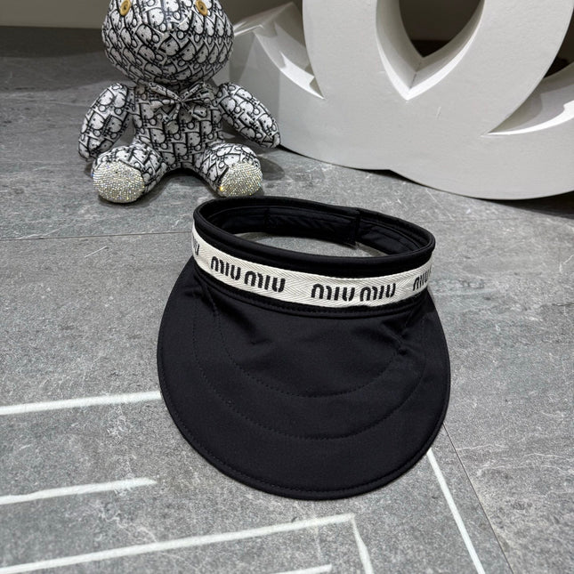 MIUMIU 26S COTTON VISOR CAP IN BLACK 343705