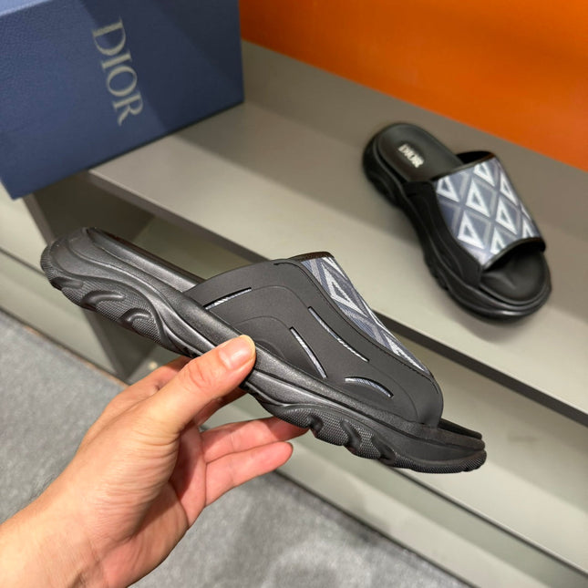 CD H-TOWN SANDAL GREY BLUE CALFSKIN