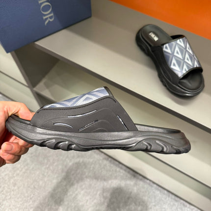 CD H-TOWN SANDAL GREY BLUE CALFSKIN