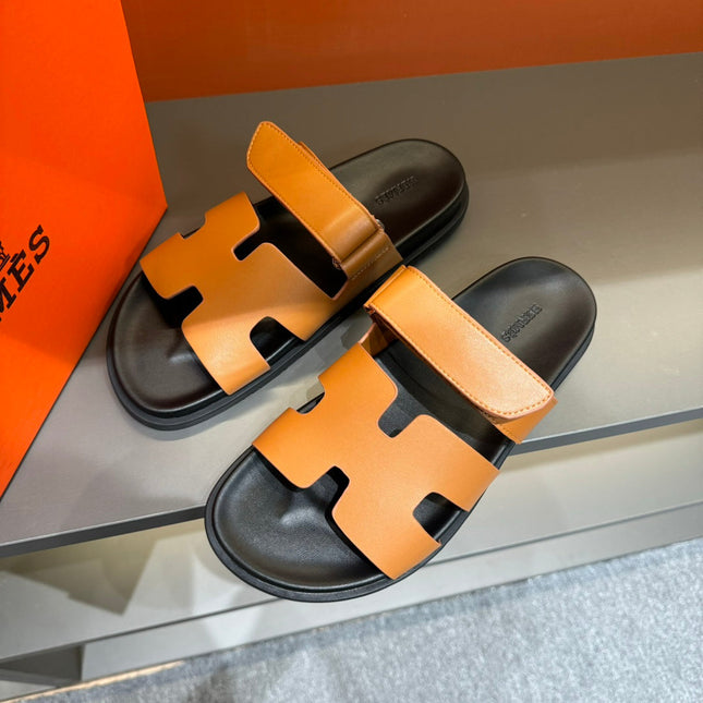 HM CHYPRE SANDAL TANGERINE CALFSKIN