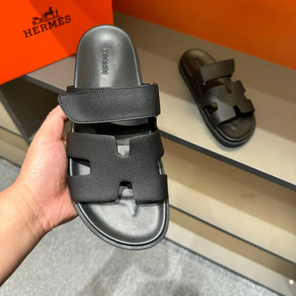 HM CHYPRE SANDAL BLACK EPSOM CALFSKIN