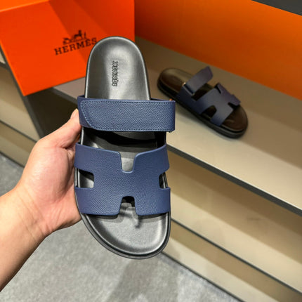 HM CHYPRE SANDAL NAVY EPSOM CALFSKIN