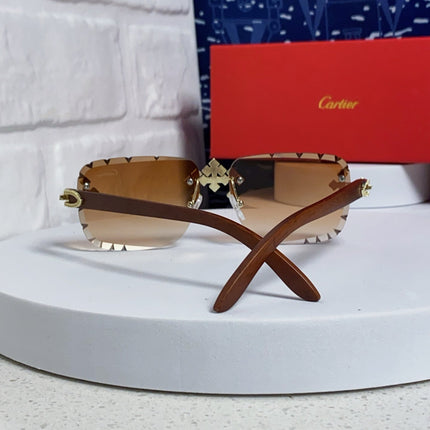 CARTIER 26S RIMLESS RECTANGULAR FRAME IN METAL 436008