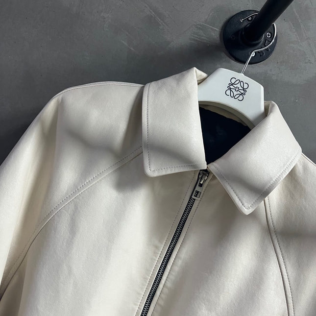 Loewe 2025 Leather Jacket White Sheepskin