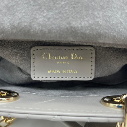 DIOR 26S LADY D-JOY MICRO BAG 16 IN LIGHT BROWN CALFSKIN GOLD HARDWARE