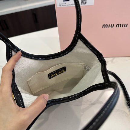 IVY MINI TOTE BAG 20 IN BLACK CALFSKIN
