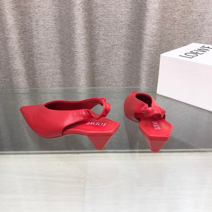 LOEWE 26S POINTED TOE SLINGBACK PUMPS 45MM IN RED CALFSKIN