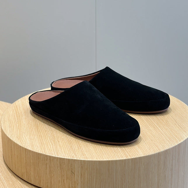 LP TOMORI SABOT MULES BLACK SUEDE