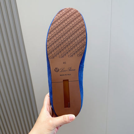 LP TOMORI SABOT MULES COBALT SUEDE