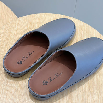 LP TOMORI SABOT MULES CERULEAN CALFSKIN