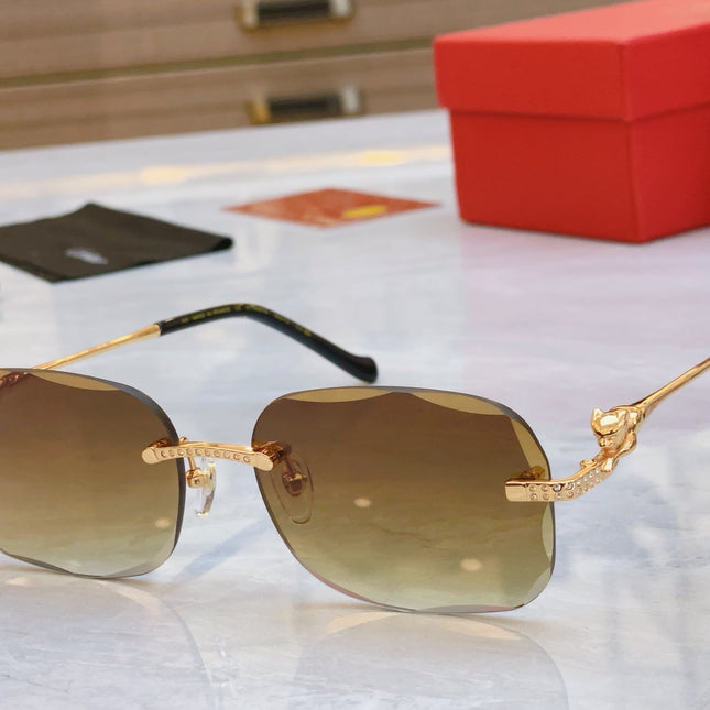 PANTHÈRE RECTANGULAR SUNGLASSES 575935 IN METAL