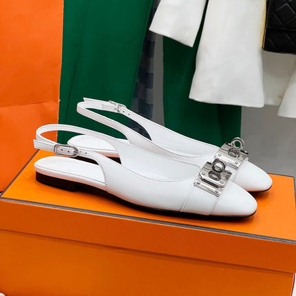 INNOCENTE SLINGBACK WHITE CALFSKIN